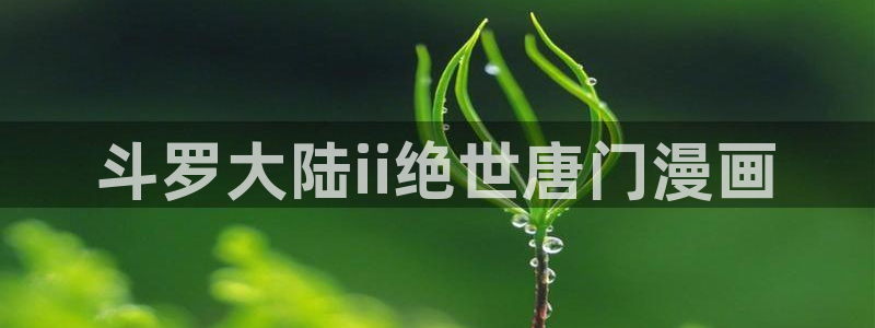 《汗汗漫画》：斗罗大陆ii绝世唐门漫画